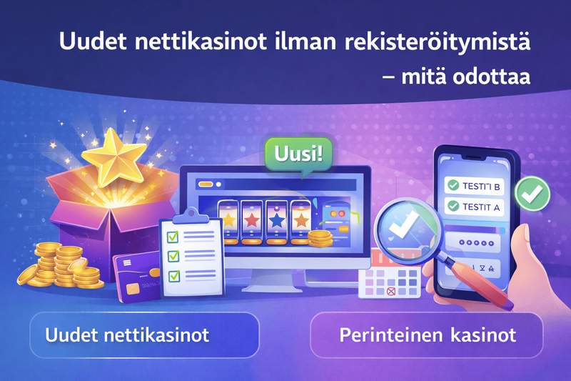 Uudet nettikasinot ilman rekisteröitymistä